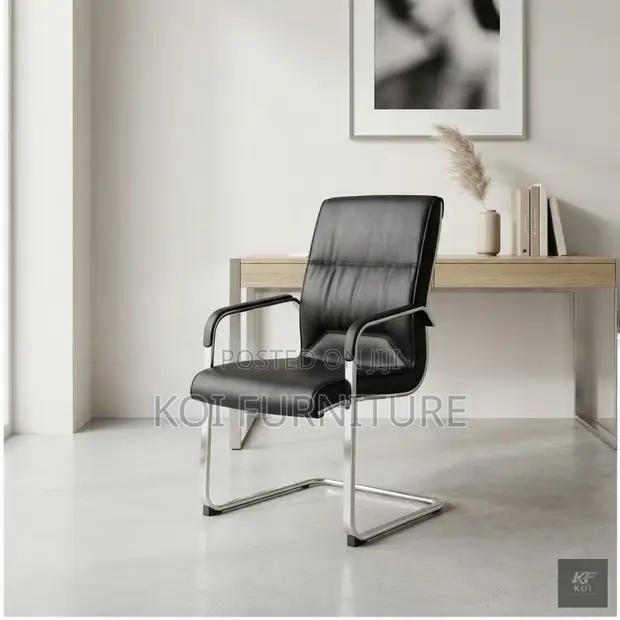 Heavy Leather High Back Visitor Chairs - 1