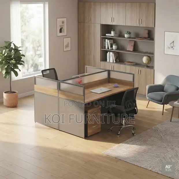 Two-User Square Modular Office Workstation - 1