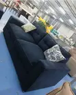 Navy Blue Tufted 3-Seater Sofa - 2
