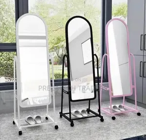 Full Length Standing Mirror with Storage Rack