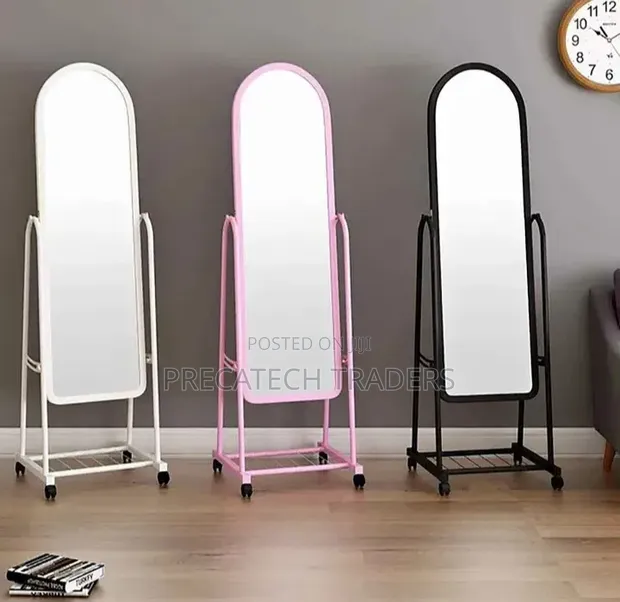Modern Full Body Dressing Mirror with Wheels - 1
