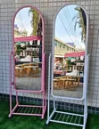 Modern Full Body Dressing Mirror with Wheels - 2