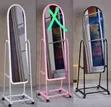 Full Length Floor Mirror with Bottom Storage Shelf - 1