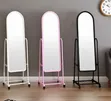 Standing Dressing Mirror with Wheels - Black & White - 2