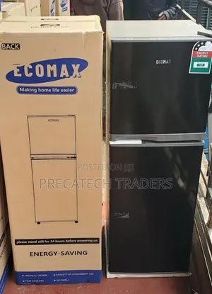 Ecomax 138L Double Door Refrigerator - Dark Silver