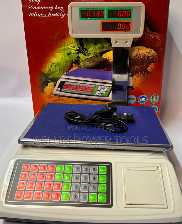 50kg Digital Scale with 40 Memory Keys & Printer - 1