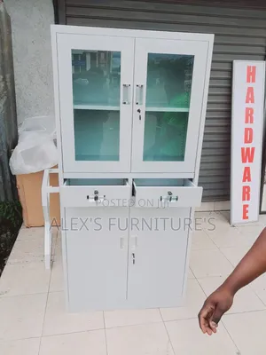 Boss Office Products Adjustable Glass Front Cabinet