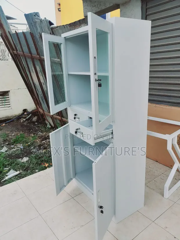 Boss Office Products White Steel Cabinet with Drawers - 1