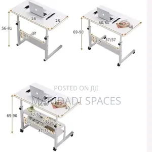 Adjustable Laptop Table with Wheels & Storage