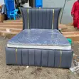 5x6 Executive Grey Wingback Chester Bed - Brand New - 1
