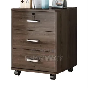 Minimalist Wooden Multi-Purpose Cabinet with Lock and Wheels
