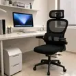 Black Mesh Ergonomic Office Chair with Headrest & Adjustable Armrests - 4