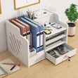 Bamboo Desk Organizer with Drawer & Lock - 3