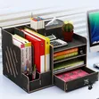 Bamboo Desk Organizer with Drawer & Lock - 5