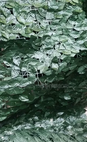 Artificial Green Privacy Fence with Leaves