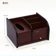 Multifunctional Wooden Desk Organizer with Tissue Box - 2