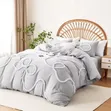 3pc Bowknot Tufted Duvet Cover Set | 6x6/6x7 - 3