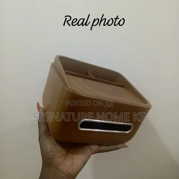 Multifunctional Wood Grain Tissue Holder & Storage - 1