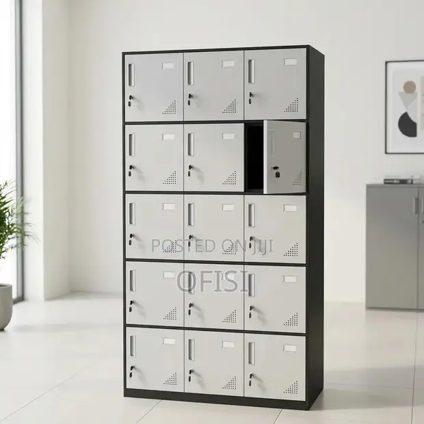 15-Locker Metallic Office Cabinet - 1