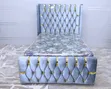 Ideal 4x6 Light Blue Velvet Bed Frame - 2
