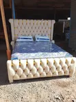 5x6 Cream Bed with Gold Trim - 1