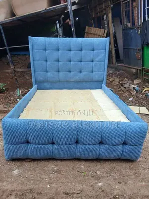 Brand New 5x6 Blue Bed with Tall Headboard