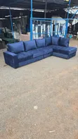 7-Seater Blue L-Shaped Sectional Sofa - 2