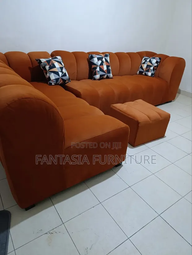 7-Seater L-Shaped Bubble Sofa with Ottoman - 1