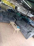 5-Seater Grey Living Room Sofa Set with Coffee Table - 2