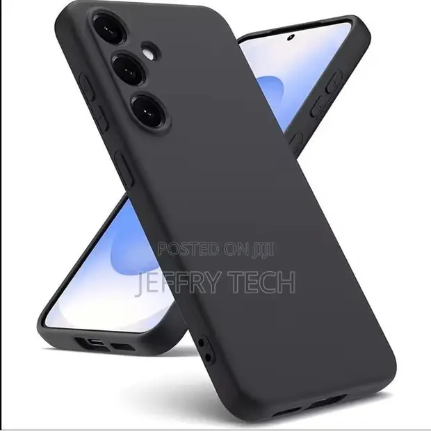 Samsung A27 Silicone Phone Case & Pouch - Black - 1