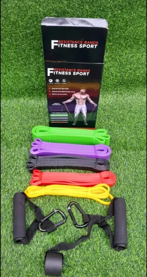 5-in-1 Resistance Bands Set with Handles & Door Anchor