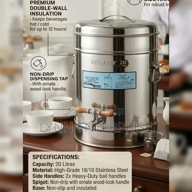 Redberry Premium Range 20 Litre Insulated Tea Urn - 1