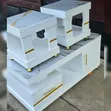 Coffee Table with Glass/Marble Top and 2 Stools - 2