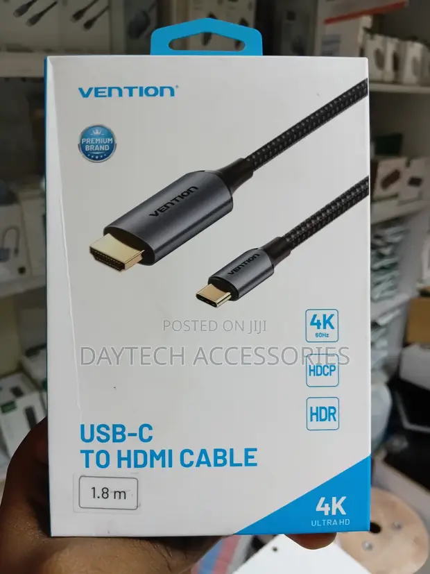 Vention Cotton Braided USB-C to HDMI Cable (1.8m, 4K@60Hz) - 1