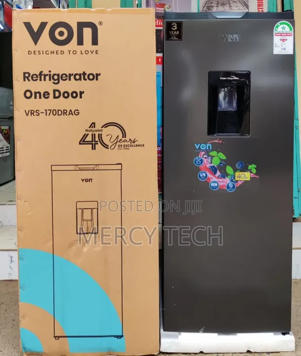 Von 176L Single Door Fridge with Dispenser - 1