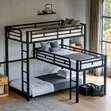 3-Tier Metal Bunk Bed - Black - 2