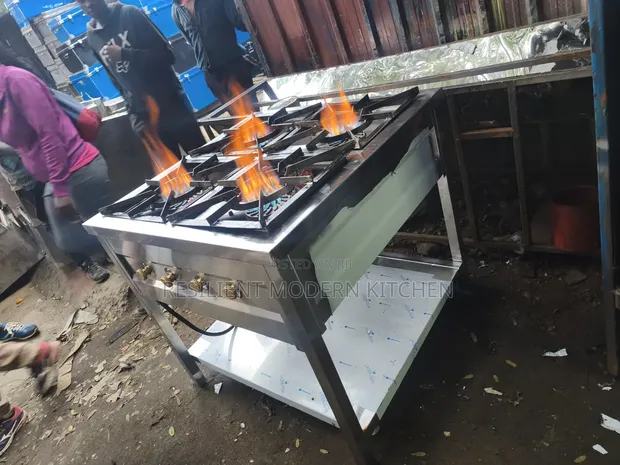 Heavy Duty Stainless Steel 4 Burner Gas Cooker - 1
