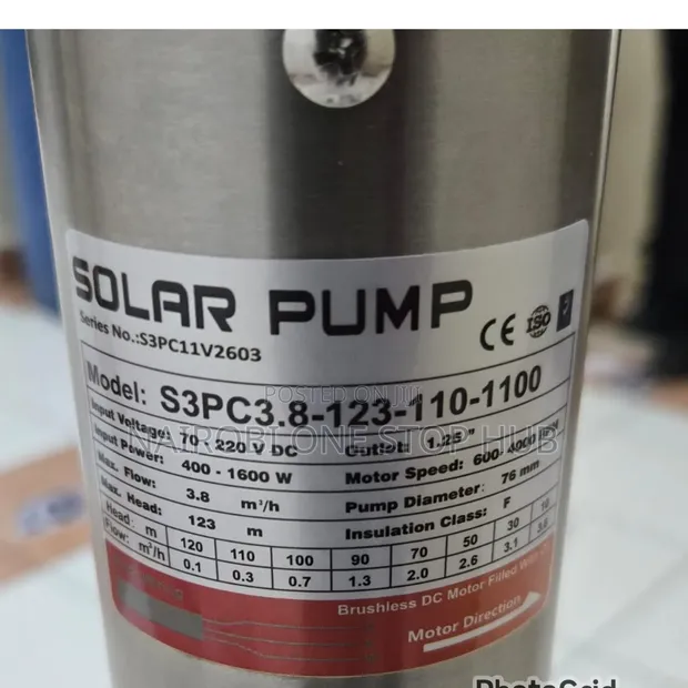 1100W Brushless DC Solar Water Pump - 1