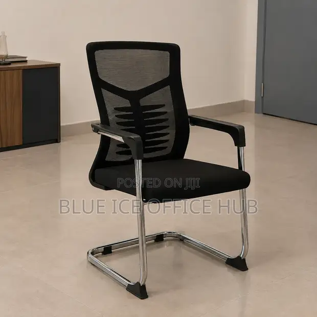 Modern Mesh Waiting Chair with Armrests - 1