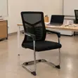 Modern Mesh Waiting Chair with Armrests - 4