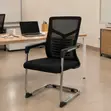 Modern Mesh Waiting Chair with Armrests - 5