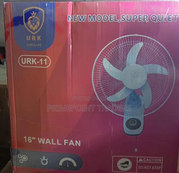 URK 16-Inch Wall Fan - Powerful Airflow - 1