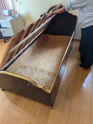 Single Storage Bed - Real Wood