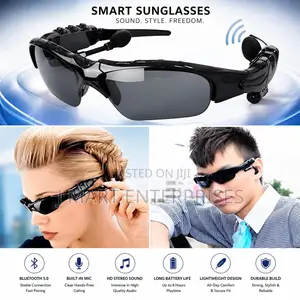 Sunglasses with Built-in Earphones and Microphone