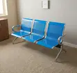 3-Link Non-Padded Blue Waiting Bench - 2