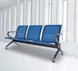 3-Link Non-Padded Blue Waiting Bench - 4