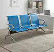 3-Link Non-Padded Blue Waiting Bench - 5