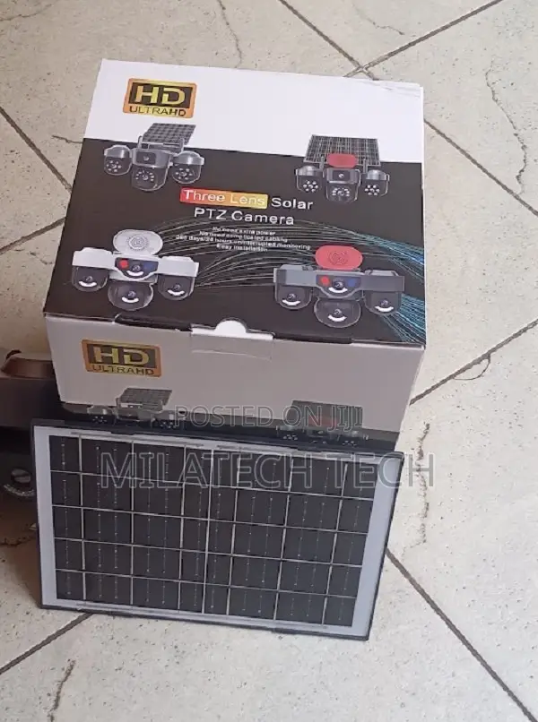 Triple Lens 4G Solar CCTV Camera with Siren - 1