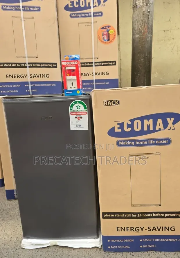 Ecomax 90L Double Door Refrigerator - Dark Silver - 1
