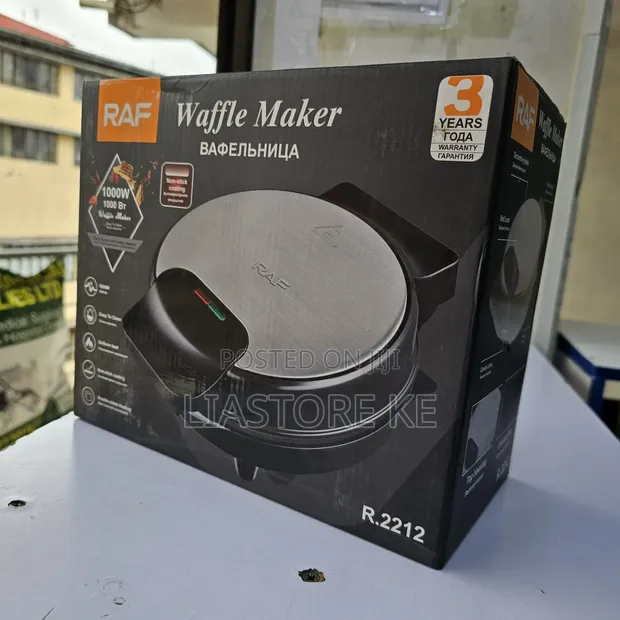 RAF 1000W Electric Heart Waffle Maker - Non-Stick - 1